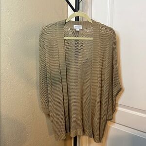 Avenue Elegant Beige Open-Knit Sweater